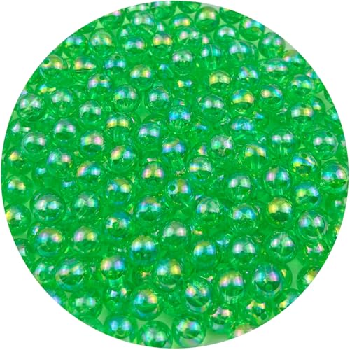 Mulutoo Acrylperlen, rund, 4 mm, Acrylperlen, runde Abstandshalter, Perlen mit Loch für Ohrringe, Armbänder, Halsketten, Schlüsselanhänger, Schmuckherstellung, 2000 Stück (74 - Grün) von Mulutoo