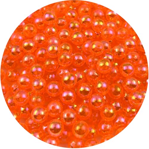 Mulutoo Acrylperlen, rund, 4 mm, Acrylperlen, runde Abstandshalter, Perlen mit Loch für Ohrringe, Armbänder, Halsketten, Schlüsselanhänger, Schmuckherstellung, 2000 Stück (77-Orangerot) von Mulutoo