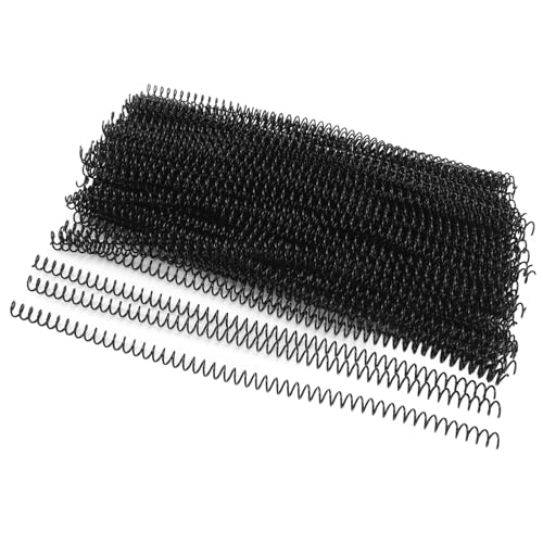 40 Blatt, 8 Mm Durchmesser, 48 Schlaufen, Spiralbindespulen, Langlebige Kunststoff-Binderücken, 100 Stück Spiralbindespulen Zum Stanzen von 4 Löchern in der Bindemaschine (BLACK) von Mumusuki