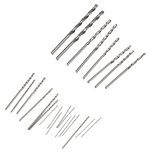 Miniatur - -Bohrer -Bits -Kit, 25 PCS HSS Gerade Shank Set 0,5–3 Mm, für Schmuck- und Uhrmacherei -Enthusiasten, Silberne Farbe von Mumusuki