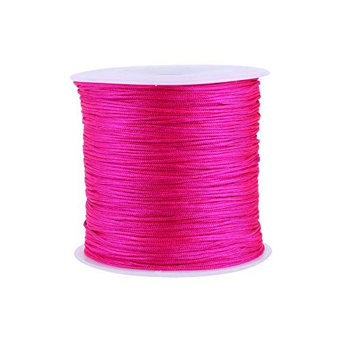 Schmuck Nylonschnur, 100M X 0,8mm Nylon Chinesische Knotenschnur Rattail Makramee Faden Schnur Rose Rot von Mumusuki