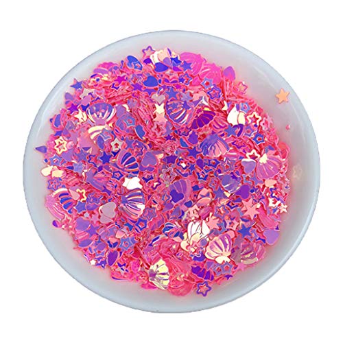 Mumuve 10 g gemischte PVC-Glitzerflocken, Pfirsiche, Herz, Stern, Monde für Muscheln, Kristall-Pailletten, Epoxidharz, Formfüller, Nägel von Mumuve