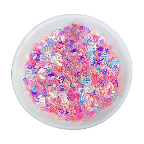 Mumuve 10 g gemischte PVC-Glitzerflocken, Pfirsiche, Herz, Stern, Monde für Muscheln, Kristall-Pailletten, Epoxidharz, Formfüller, Nägel von Mumuve