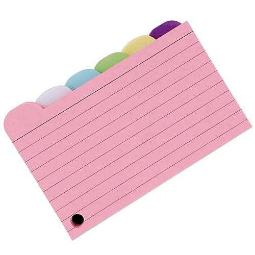 Mumuve 150 Blatt linierte Karten, Notizpapier, bunt, 7,6 x 12,7 cm, Lernkarten, gelochte Notizkarten für Schüler von Mumuve