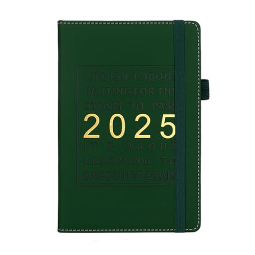 Mumuve 2025 Lederplaner Akademisches Journal Wochenplaner Monatsplaner Leder-Tagebuch mit Gummiband, Stifthalter von Mumuve