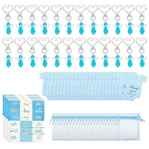 Mumuve 24 x Engelskristall-Schlüsselanhänger mit Organzas-Taschen-Etiketten für Taufen und Babypartys, Partys, Gastgeschenk Mumuve 24 x Engelskristall-Schlüsselanhänger mit Organzas-Taschen-Etiketten für Taufen und Babypartys, Partys, Gastgeschenk von Mumuve