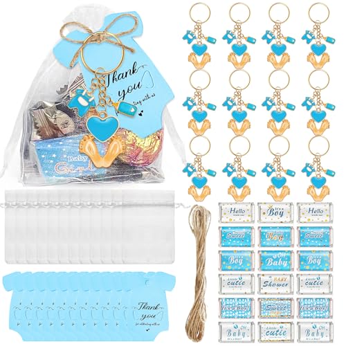 Mumuve 6/20-teiliges Babyfüßchen-Schlüsselanhänger-Set mit Dankeschön-Etikett, Kordelzug, Beutel, Verpackung, Aufkleber für Hochzeiten, Babypartys Mumuve 6/20-teiliges Babyfüßchen-Schlüsselanhänger-Set mit Dankeschön-Etikett, Kordelzug, Beutel, Verpackung, Aufkleber für Hochzeiten, Babypartys von Mumuve