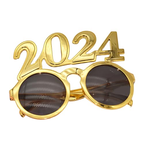 Mumuve Neujahrs Kostümzubehör 3D Partybrille Perfekt Für Karneval Abschlussfeier Sonnenbrille Fotostudio Dekorationen 2024-Partybrille Lustige Brillen Partyzubehör Feier Requisiten von Mumuve