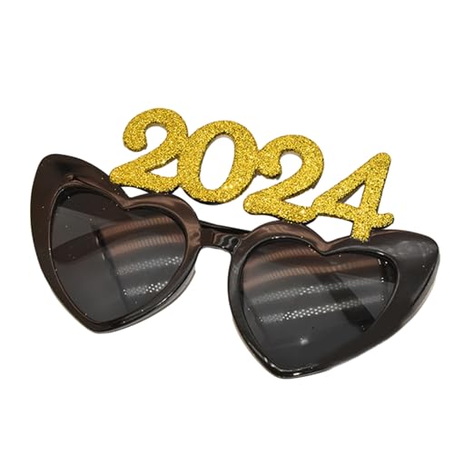 Mumuve Neujahrs Kostümzubehör 3D Partybrille Perfekt Für Karneval Abschlussfeier Sonnenbrille Fotostudio Dekorationen 2024-Partybrille Lustige Brillen Partyzubehör Feier Requisiten von Mumuve