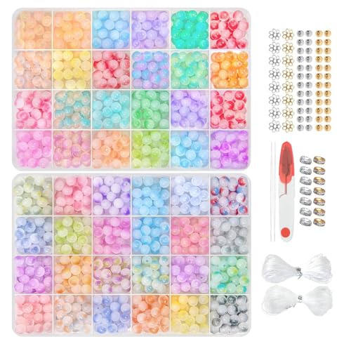 Verschiedene Glasperlen-Kits, bunte Perlen, Schmuckzubehör, kreatives Schmuckherstellungszubehör von Mumuve