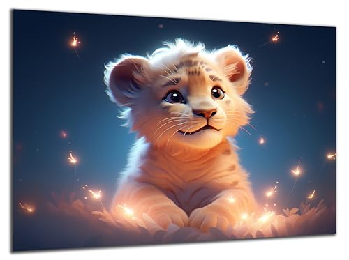 Munera Design - Bild 30x40 - süße niedliche Tiere Löwen-Junges - Wand-Bilder Kinder-Zimmer von Munera Design