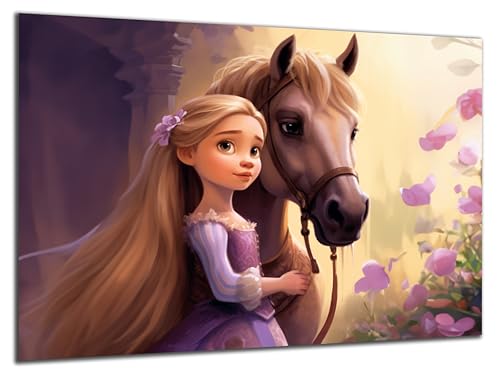 Munera Design - Bild 56x84 - Märchen Prinzessin mit Pferd - Wand-Bilder Kinder-Zimmer von Munera Design