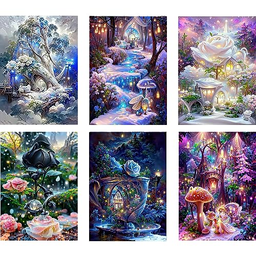 Mupmod 6 Pack Diamond Painting Set, Diamant Painting Bilder DIY Erwachsene Wohnzimmer Schlafzimmer Büro Eingang Dekoratio von Mupmod