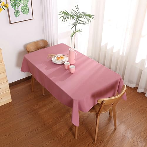 Musihy Tischdekoration Wohnzimmer, Quadratische Tischtücher Solide Farbe Staubschutz schrumpfen-Proof Square Tischabdeckung für Küche Essen Picknick Tischdekoration, Rosa, 140x140cm von Musihy