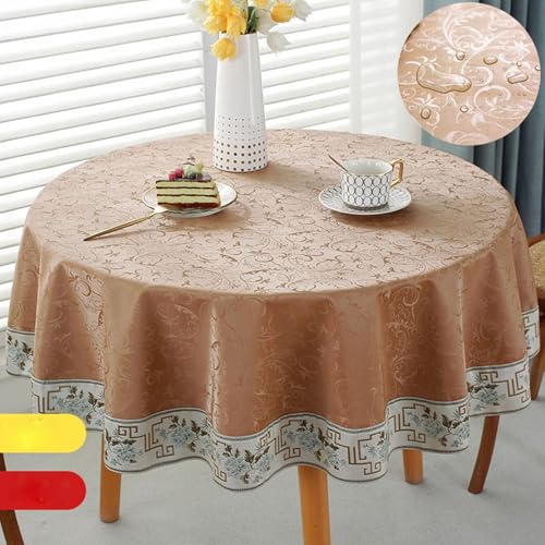 Tischdekoration Wohnzimmer, Rechteckige Tischdecken Schlichte Tischdecke im Landhausstil mit Rankenmuster für Essen/Party/Buffet/Hochzeit, mit Rändern mit Blumenmuster, Kaffee, 300cm von Musihy