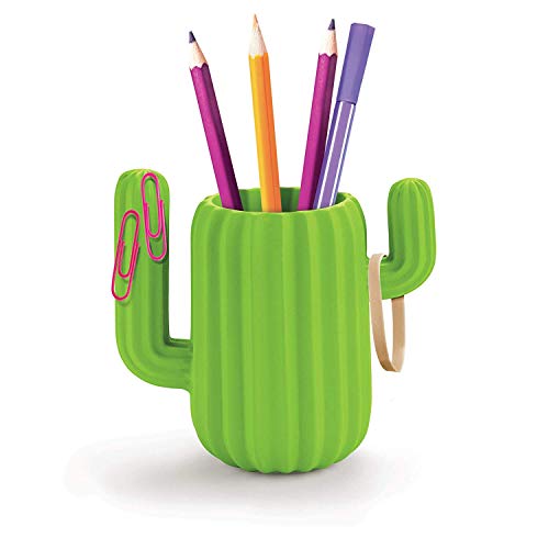 MUSTARD - Cactus Desktop Organizer I Schreibtisch Stiftebehälter I Schreibtischköcher I magnetische Zweige für Büroklammern I Behälter für Stifte I Büro I Stifteablage I Stifteköcher I Kaktus - Grün von MUSTARD