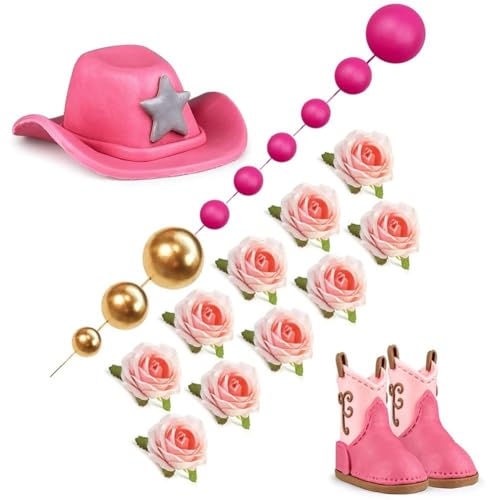 Cowgirl-kuchendekoration, Cowgirl-hut Und, Kuchendekoration, Western-cowgirl-geburtstag, Babyparty, Western-thema, Partyzubehör von Muteitt