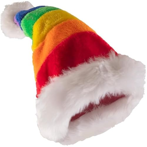 Muteitt Weihnachtsmütze, Regenbogen-weihnachtsmütze, Plüsch-weihnachtsmütze Für Weihnachten, Neujahr, Festliche Feiertage, Partyzubehör Für Damen Und Herren von Muteitt