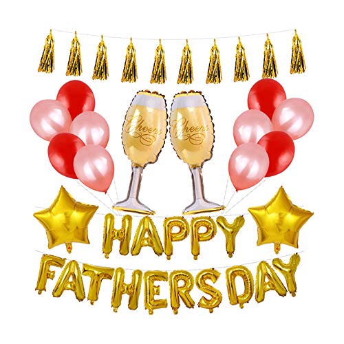 Happy Fathers Day Decoration Supplies Fathers Day Balloons Banner Foil Latex Balloons Tassels Party Favors for Fathers Day Decor Photo Booth Backdrop von MuuyamaHo