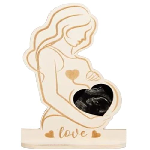 Baby Ultrasonic Picture Frame,Wooden Photo Frame Pregnant Woman,Souvenirdekorationen für die Baby-party für werdende Mütter von Muzboo