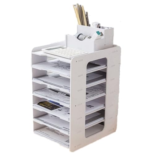 Dateipapier Organizer 7 Ebenen verdickte Schreibtischpapier Organizer PVC Papierspeicher -Veranstalter einfach zu nutzen, um Holof Out Desk Organizer für die Home Office School zu erhalten von Muzrunq