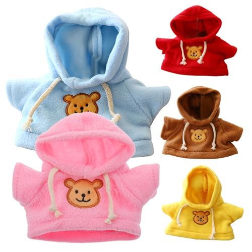 Muzrunq Bärenkleidung 5pcs Puppe Kleidung Bären Hoodie Fit 6 bis 8 Zoll Bären süße gefüllte Tiere Kleidung für DIY-Dressing Bären Spielzeug Bär Kleidung, Puppenkleidung, gefüllte Tierkleidung von Muzrunq