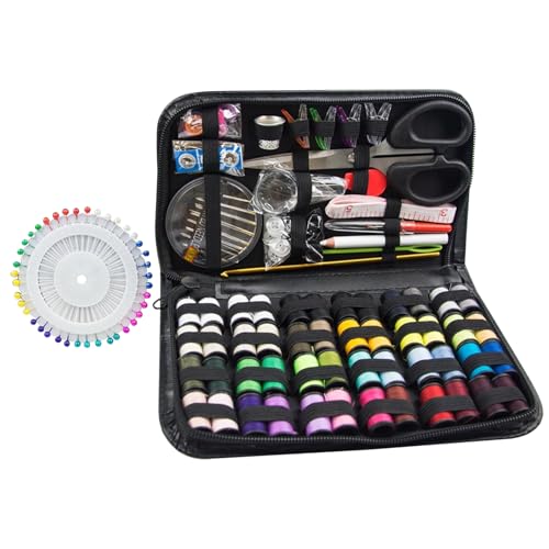 Muzrunq Nähkit für Erwachsene DIY Mini Nähkit mit Aufbewahrungsbeutel Basic Sewing Kit Travel Sewing Kit Mini Nähkit für Erwachsene, Grundnäht Kit, Nähbedarf von Muzrunq