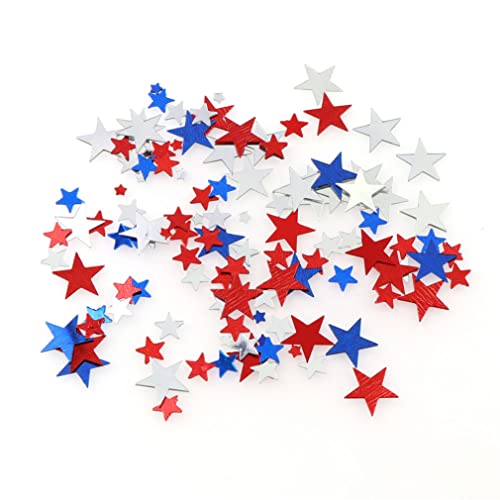 Muzrunq Tisch Konfetti rot blau weiß Twinkle Stars Tisch Konfetti 4. Juli Independence National Day Birthday Party Foil Pailletten Sprinkles Konfetti Dekorationen, 60g von Muzrunq