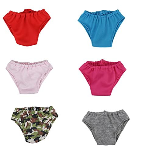 Niedliche Mini Unterwäsche Puppe Panties Mini Slips Body Shorts Shorts Puppenzubehör Kleidung Multicoly Mischset 18 Zoll Mädchen Puppenkleidung 6PCS von Muzrunq