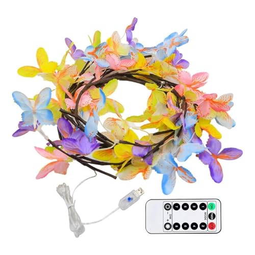 Mwkbbn LED Vine Lights, Flexible Vine Wall Lights, LED Fairy String Lights, Butterfly LED Vine Lights, Color Changing LED Wall Lights Ambient Lighting String Lights LED Vine Lights for Living Room von Mwkbbn