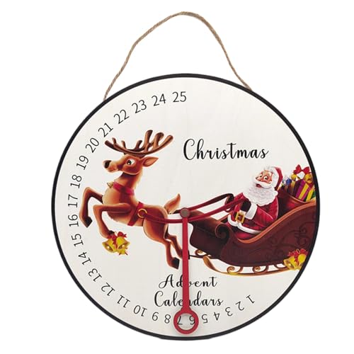 Weihnachts-Countdown-Kalender, Holz-Adventskalender, Wandschild, Winterurlaubsszene, Requisiten, Countdown-Uhr, Dekoration für Arbeitszimmer, Schlafsaal von Mwkbbn