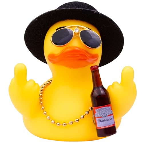 Mwmoeen Gummi Ente Auto Armaturenbrett Dekorationen Ente Auto Ornamente mit Top Hat Sonnenbrille Nette Prop für Auto Zubehör, Party Auto Dekoration Geburtstag Geschenk von Mwmoeen