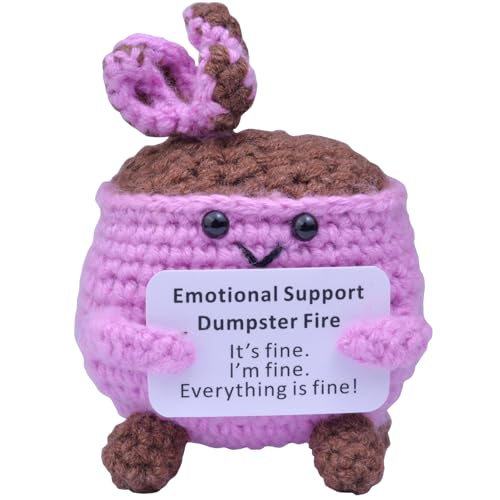 Mwmoeen Pocket Hug Positive Kartoffel Müllcontainer-Feuer, Häkel-Pocket Hug Positive Müllcontainer handgemachte emotionale Unterstützung Crochet Geschenk Desk Decor Dankeschön-Geschenk. von Mwmoeen