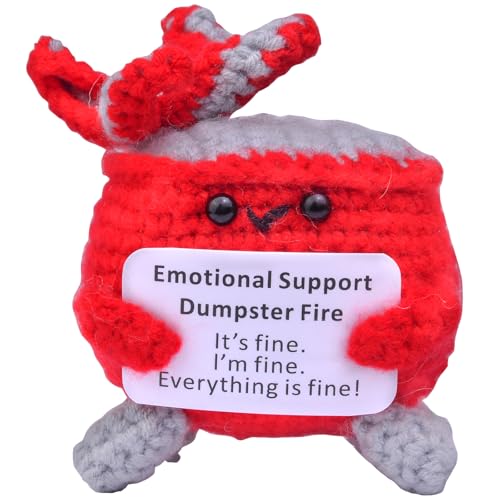 Mwmoeen Pocket Hug Positive Kartoffel Müllcontainer-Feuer, Häkel-Pocket Hug Positive Müllcontainer handgemachte emotionale Unterstützung Crochet Geschenk Desk Decor Dankeschön-Geschenk. von Mwmoeen