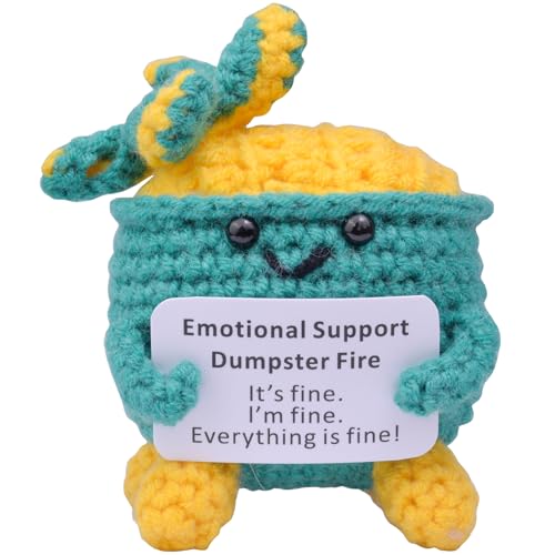 Mwmoeen Pocket Hug Positive Kartoffel Müllcontainer-Feuer, Häkel-Pocket Hug Positive Müllcontainer handgemachte emotionale Unterstützung Crochet Geschenk Desk Decor Dankeschön-Geschenk. von Mwmoeen