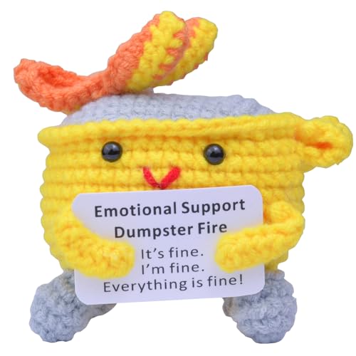 Mwmoeen Pocket Hug Positive Kartoffel Müllcontainer-Feuer, Häkel-Pocket Hug Positive Müllcontainer handgemachte emotionale Unterstützung Crochet Geschenk Desk Decor Dankeschön-Geschenk. von Mwmoeen