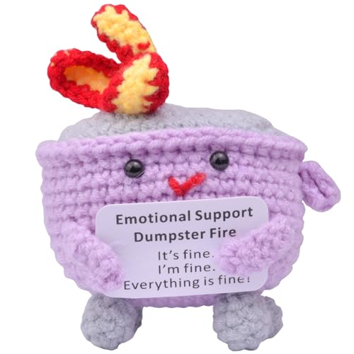 Mwmoeen Pocket Hug Positive Kartoffel Müllcontainer-Feuer, Häkel-Pocket Hug Positive Müllcontainer handgemachte emotionale Unterstützung Crochet Geschenk Desk Decor Dankeschön-Geschenk. von Mwmoeen