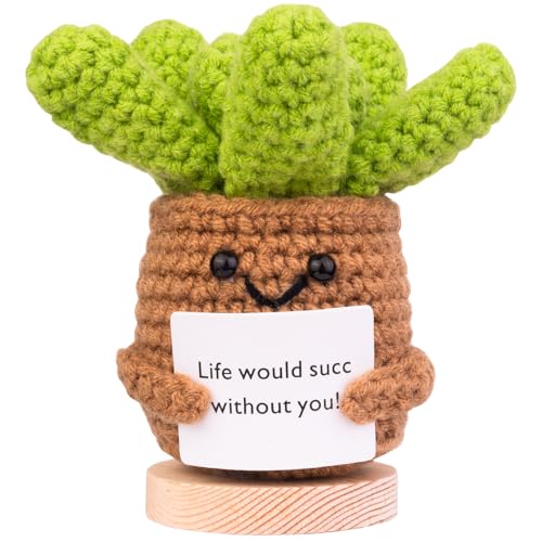 Mwmoeen Pocket Hug Positive Kartoffel Puppe, Lustige Positive Potato Strickpuppe Motivationsgeschenke Beste Freundin Geschenke für Freundin Kleine Geschenke für Frauen(E14) von Mwmoeen