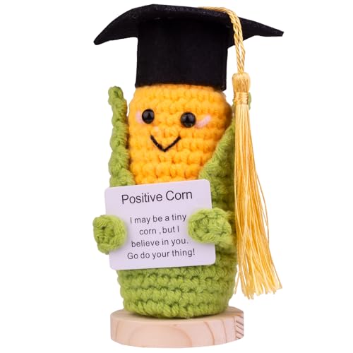 Mwmoeen Positive Kartoffel Puppe Auto Ornamente, Kreative Strickwolle Pocket Hug Positive Potato Motivationsgeschenke mit Doktorhut Geschenk bei Prüfungen Abschlussfeier für Freundin Geschenke(F7) von Mwmoeen