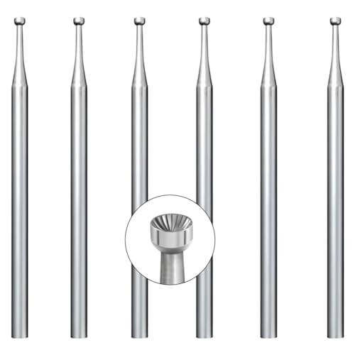 Mwwvzefl 6 Stück 1,6 mm Rundfräser - 3/32 Schaft Drahtrundfräser Schmuckfräser für Steinschneideherstellung von Mwwvzefl