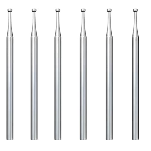 Mwwvzefl 6 Stück 1,8 mm Rundfräser - 3/32 Schaft Drahtrundfräser Schmuckfräser für Steinschneideherstellung von Mwwvzefl