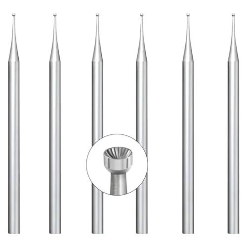 Mwwvzefl 6 Stück 1 mm Rundfräser - 3/32 Schaft Drahtrundfräser Schmuckfräser für Steinschneideherstellung von Mwwvzefl