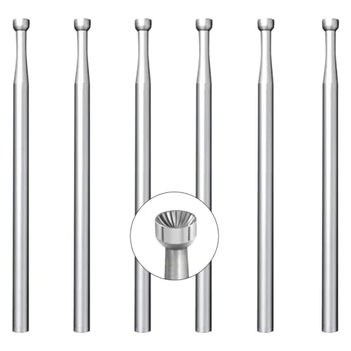 Mwwvzefl 6 Stück 2,3 mm Rundfräser - 3/32 Schaft Drahtrundfräser Schmuckfräser für Steinschneideherstellung von Mwwvzefl