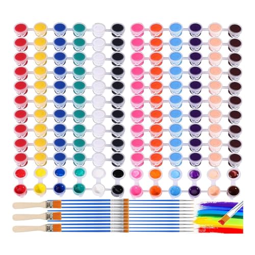 Mwwvzefl Acrylfarben-Set für Kinder, Acrylfarbstreifen, 24 Farbstifte, 3 Pinsel, Ideal für zu Hause, im Klassenzimmer, Partygeschenke, Einfach zu Verwenden von Mwwvzefl