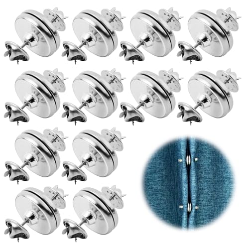 12 Paare Magnete für Vorhänge, Vorhang Magnetknopf, Vorhang Verschluss Magnet, Silber Magnete für Vorhänge, Rostfrei Vorhang Magnet,Universell Einsetzbar für Gardinen in Schlafzimmer, Küche und Büro von MxyVrix