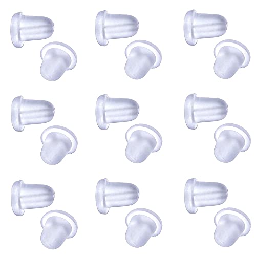 My-Bead 10 Paar Ohrring Rücken Stopper 5mm x Ø 4mm Silikon Hypoallergen Gegenstecker Pousetten DIY von My-Bead