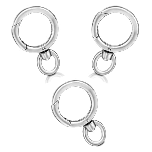 My-Bead 3 Stück Federverschluss mit drehbarer Öse 20mm 925 Sterling Silber Spring Buckle für Kettenanhänger Halsketten DIY von My-Bead