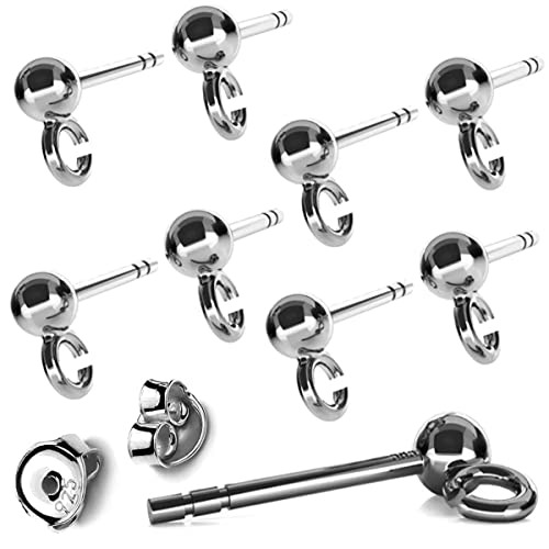 My-Bead 5 Paar Ohrstecker Rohlinge 925 Sterling Silber Perle 3mm Schmuckherstellung Ohrringe basteln DIY von My-Bead