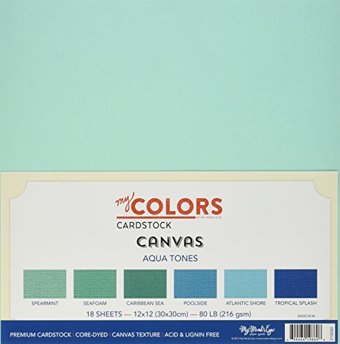 My Colors Cardstock 30,5 x 30,5 cm Leinwand-Töne Kartonbündel, Aqua von My Colors