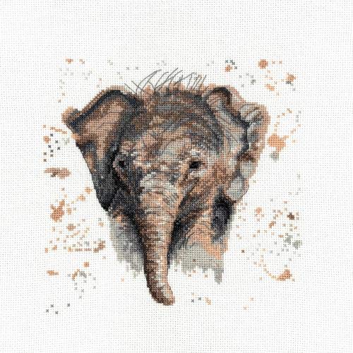 My Cross Stitch BMCS10 Kreuzstich-Set, Motiv Eliza der Elefant Bree Merryn, Stoff, 8"x8" von My Cross Stitch